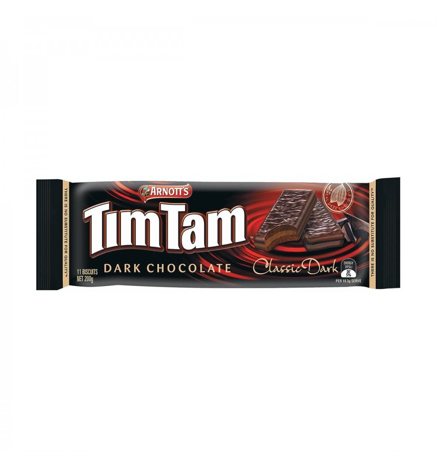 【儿童专区】【零食专区】TimTam 巧克力饼干 黑巧克力夹心 200克